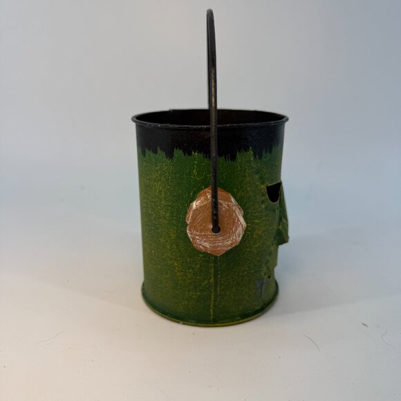 Vintage Frankenstein Halloween Candle holder Bucket Hand Made Decor - Picture 7 of 13